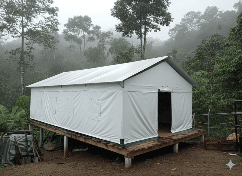 Carpa para minería: campamento temporal para personal